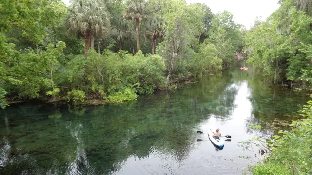 Kayaks on the water at Silver Springs State Park, Florida