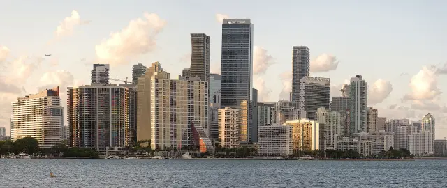 Downtown Miami, Florida skyline at golden hour