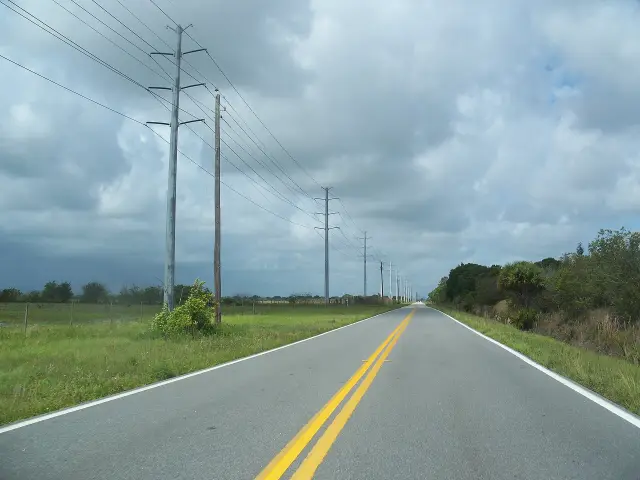 Micco Road, part of the Indian River Lagoon Scenic Highway, in Micco, Florida