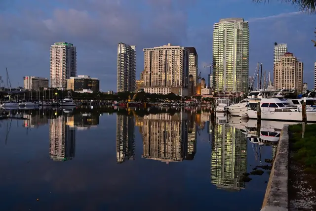 Downtown St. Petersburg, Florida skyline just before sunrise